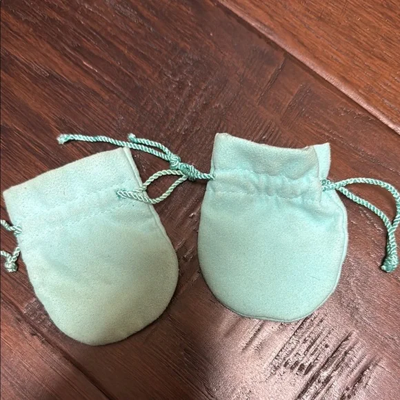Tiffany & Co. Aqua Drawstring Pouches - Picture 2 of 2